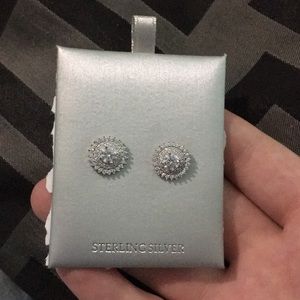 925 Diamond round earrings